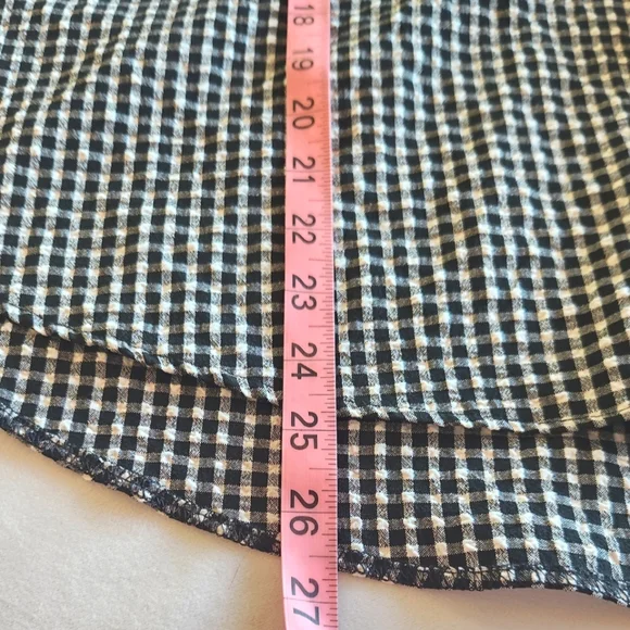 CATO 2X Black White Gingham Puff Sleeve Ruffle Blouse Top - Picture 7 of 11